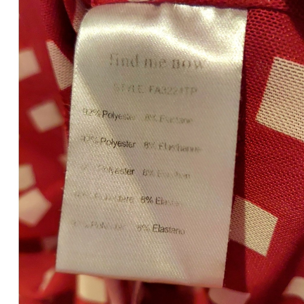 Find Me Now Chic Red Checkered Mesh Cutout Mock Neck Long Sleeve Y2KTop Small - Picture 5 of 5